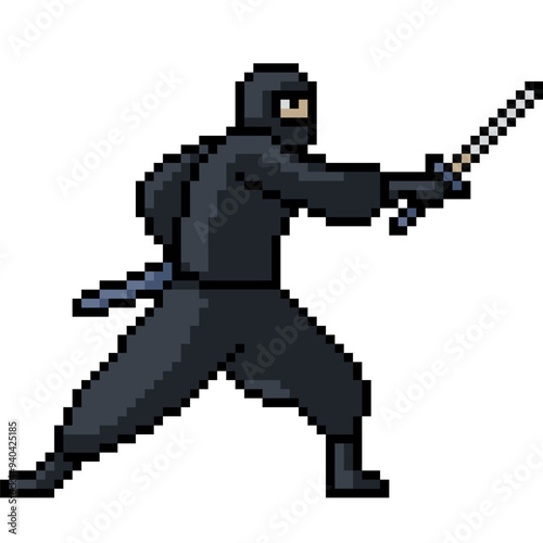 pixel art of shadow ninja assassin