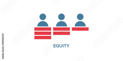 Equity icon vector isolated on white background.