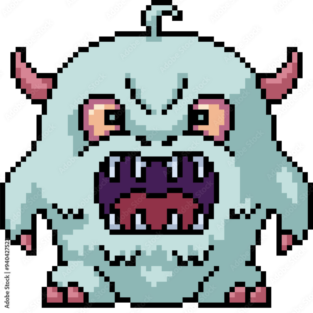 Fototapeta premium pixel art of scary monster kid