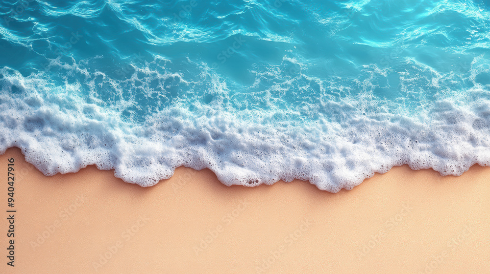 Fototapeta premium Light Blue Sea and Sandy Beach Background