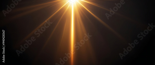 Flare light, effects sunlight, lens flare, light leaks, warm sun rays light effects, overlays or golden flare isolated on black background. effect, sunlight, ray, glow, bright, shine, sun. ai photo