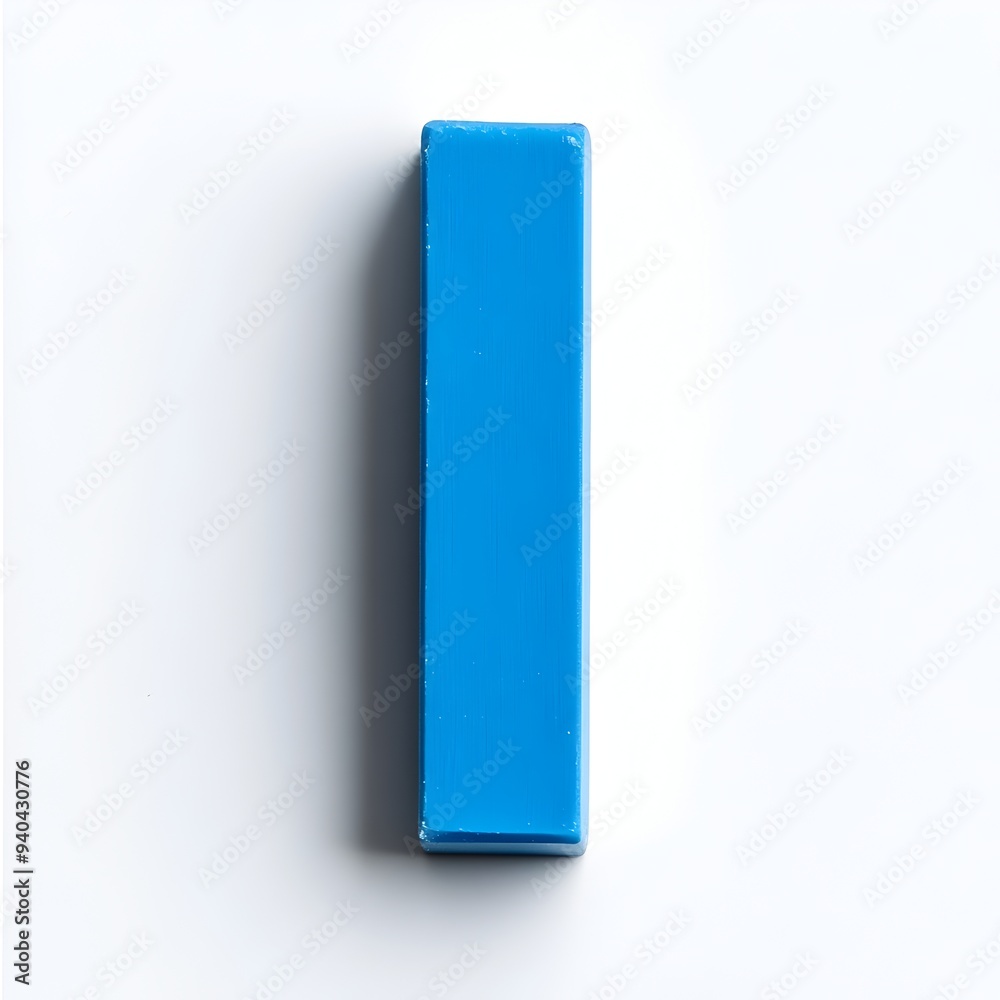 Closeup of a blue eraser placed at the center of a white background creating a simple and minimalist still life composition for use in commercial educational or creative design projects Closeup of a blue eraser placed at the center of a white background creating a simple and minimalist still life composition for use in commercial educational or creative design projects