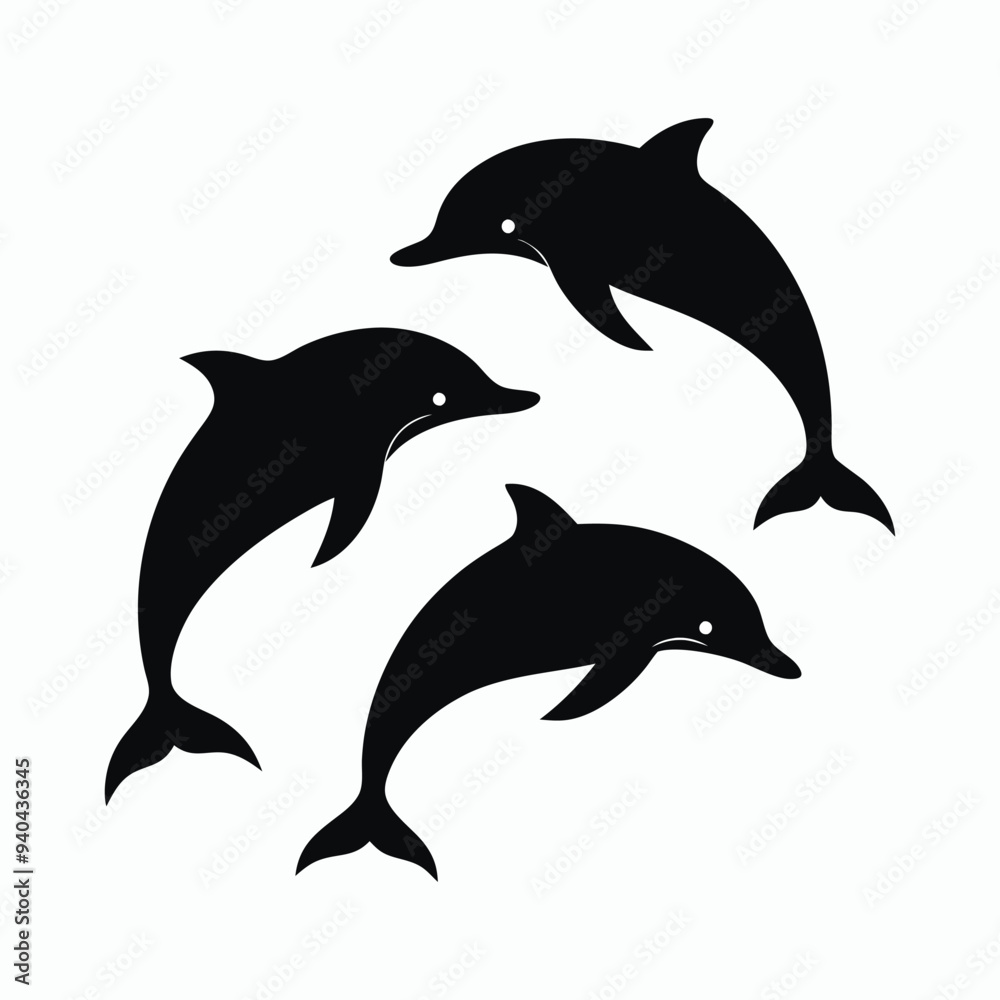 Fototapeta premium dolphin silhouette vector
