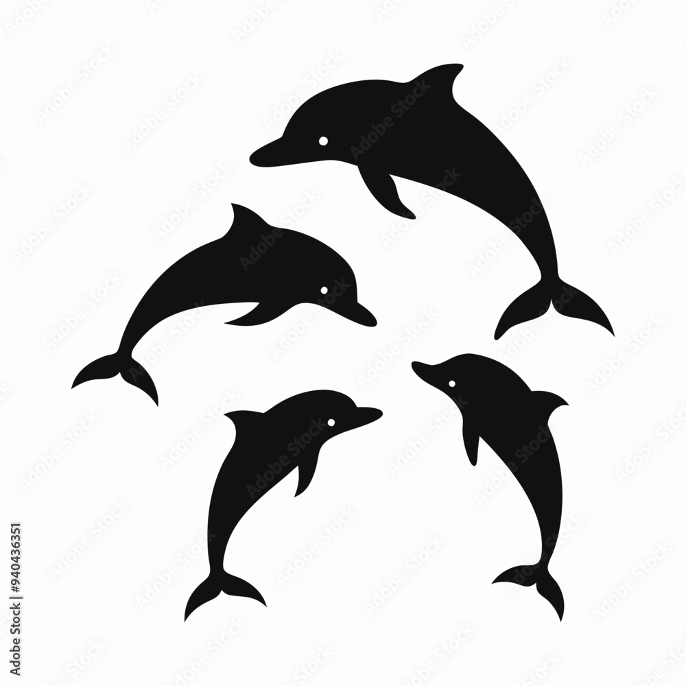 Naklejka premium dolphin silhouette vector
