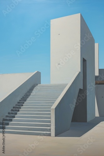 Minimalist Concrete Staircase and Building Exterior