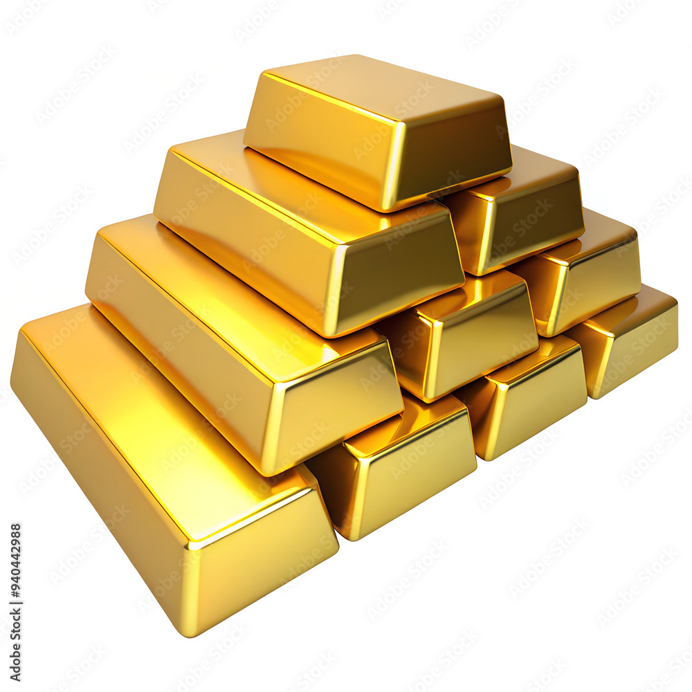 3d render gold bars on white background. Stack of Shiny Gold Bars Isolated on White Background 3d render gold bars on white background. Stack of Shiny Gold Bars Isolated on White Background