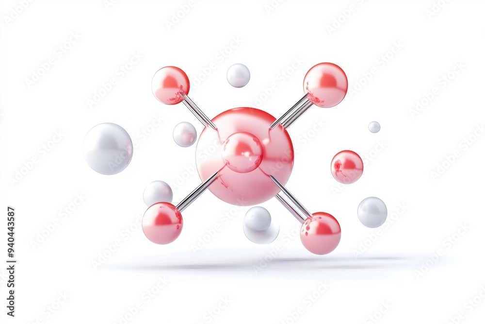 a neutron absorption process and atomic interactions, isolated on a white background.
