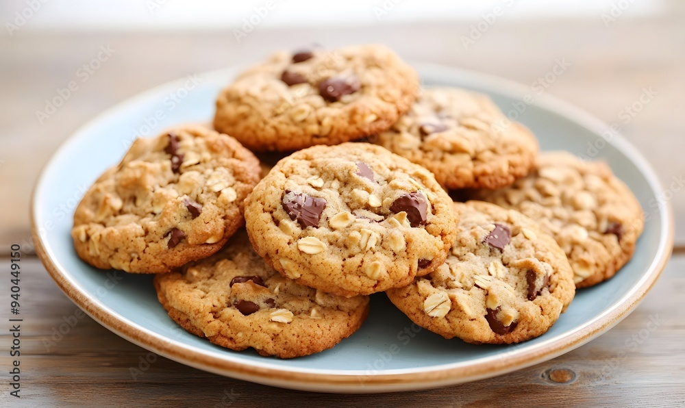 batch of homemade oatmeal cookies exudes warmth and comfort, Generative AI batch of homemade oatmeal cookies exudes warmth and comfort, Generative AI