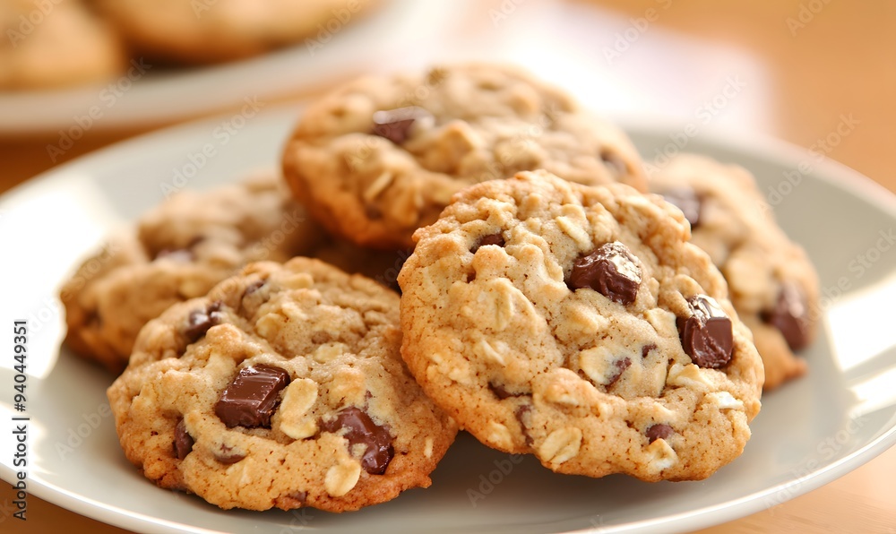 batch of homemade oatmeal cookies exudes warmth and comfort, Generative AI batch of homemade oatmeal cookies exudes warmth and comfort, Generative AI