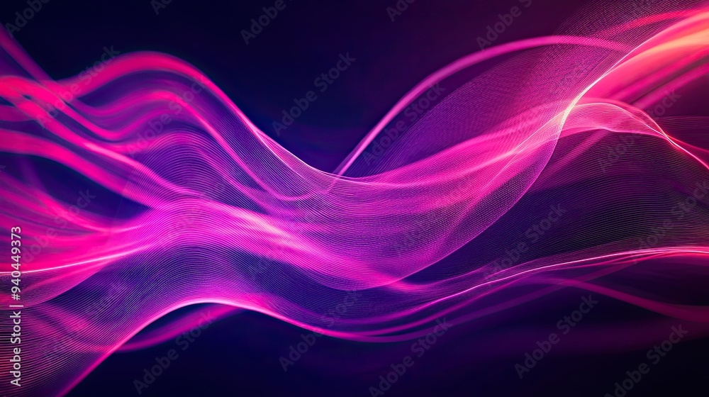 Abstract Pink Waves on a Dark Background Abstract Pink Waves on a Dark Background