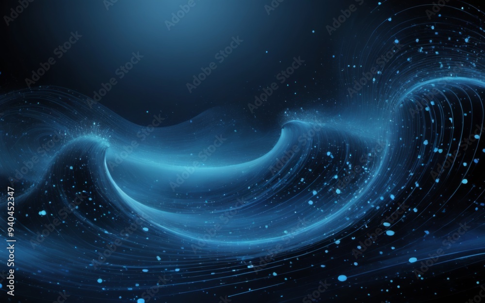 Futuristic Technological Landscape with Blue Lines and Dots Crea Futuristic Technological Landscape with Blue Lines and Dots Crea
