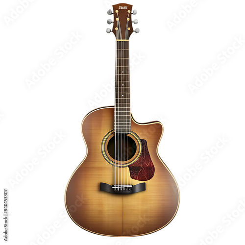 High-Resolution Electro-Acoustic Guitar PSD File Isolated on Transparent Background for Professional Use