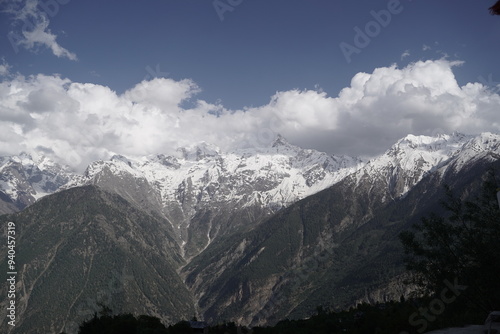 Kinnaur Kailash at dusk, Kalpa, Kinnaur district, Himachal Pradesh, Himalayas, India photo