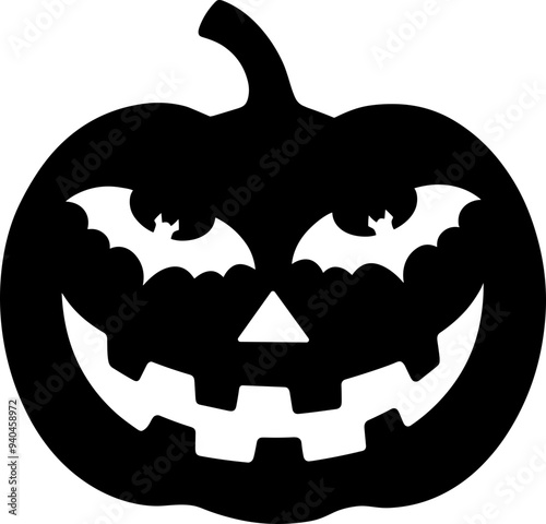 jack o lantern with bats