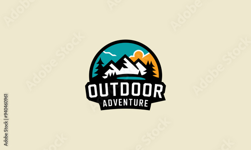 logo design template of a outdoor adventure vector design photo