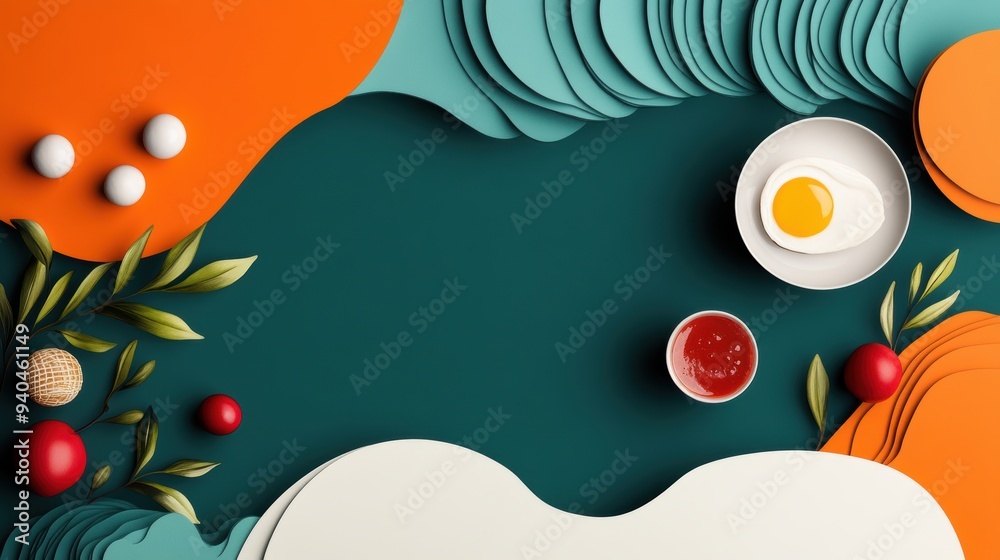 A menu with illustrations that highlight the specific cuisine served by the restaurant. A menu with illustrations that highlight the specific cuisine served by the restaurant.