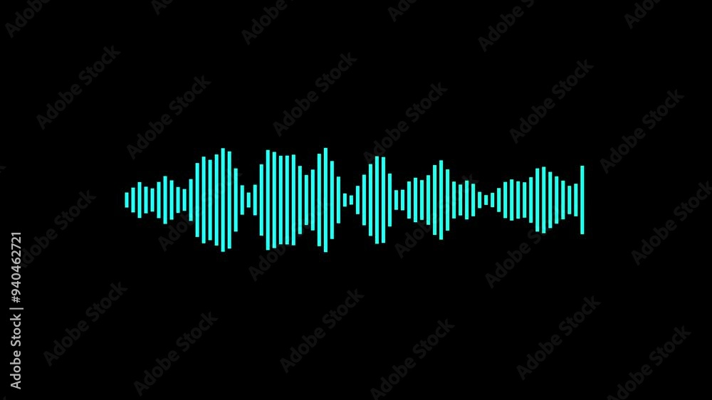 Blue line audio wave visualization voice record, sound wave animation on black background, line digital minimalist voice, and soundtrack. Blue line audio wave visualization voice record, sound wave animation on black background, line digital minimalist voice, and soundtrack.
