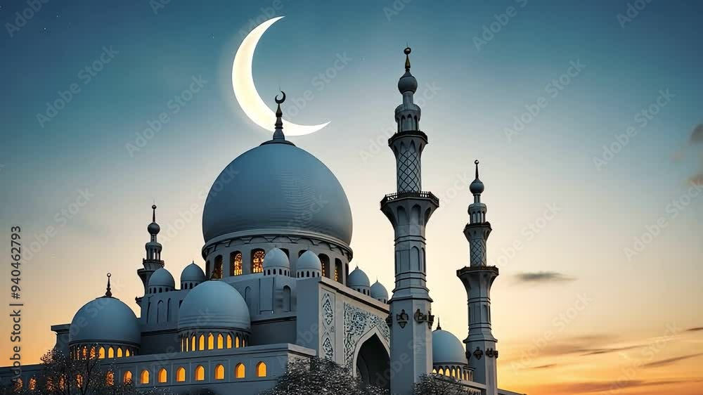 amazing architecture design of muslim mosque ramadan concept