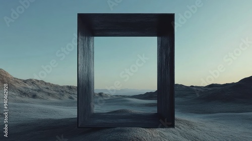 A Black Frame in a Desert Landscape