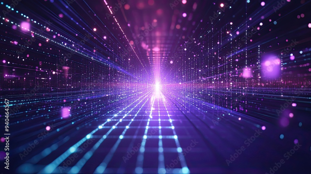 Fototapeta premium Digital Abstract: A Futuristic Glow