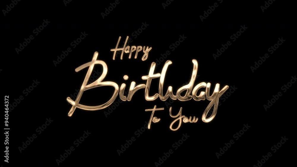 Happy Birthday Animation Text in Gold Color. 4K Footage. Good for birthday wishes, and easy to put into any video. Happy Birthday Animation Text in Gold Color. 4K Footage. Good for birthday wishes, and easy to put into any video.