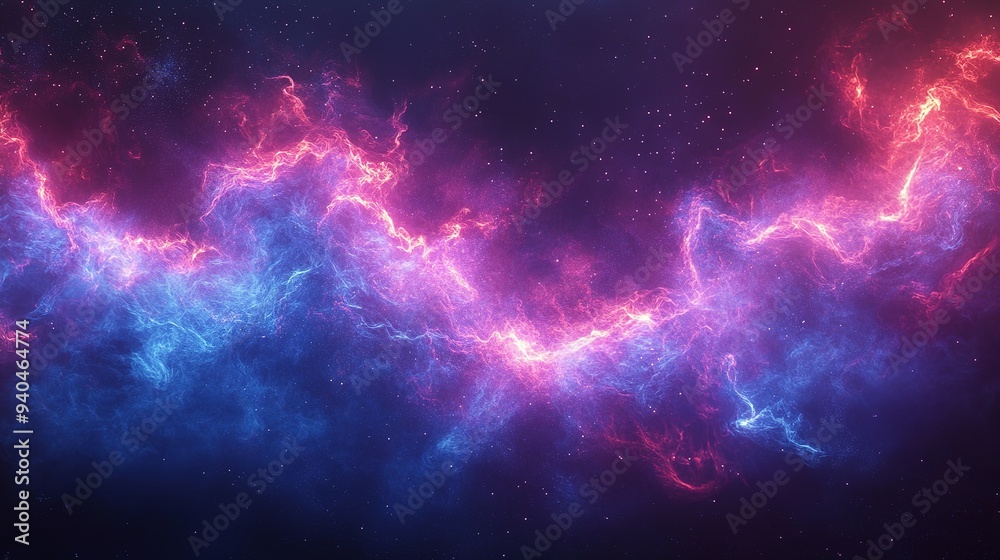 Abstract cosmic nebula with swirling pink and blue energy against a starry backdrop Abstract cosmic nebula with swirling pink and blue energy against a starry backdrop