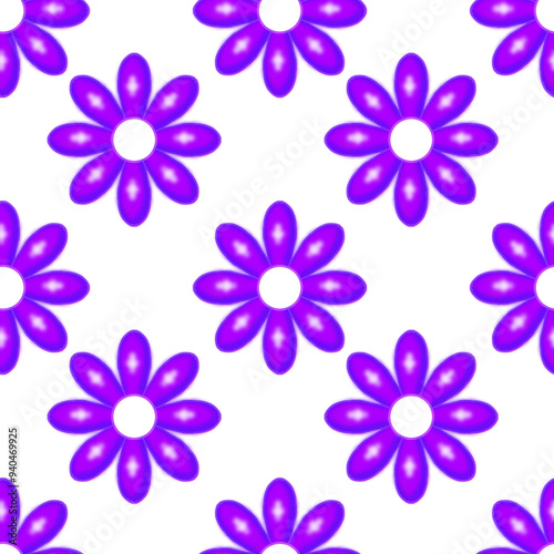 seamless floral pattern 3d in purple  color 