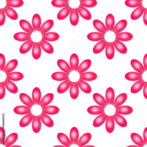 seamless floral pattern 3D in pink color 