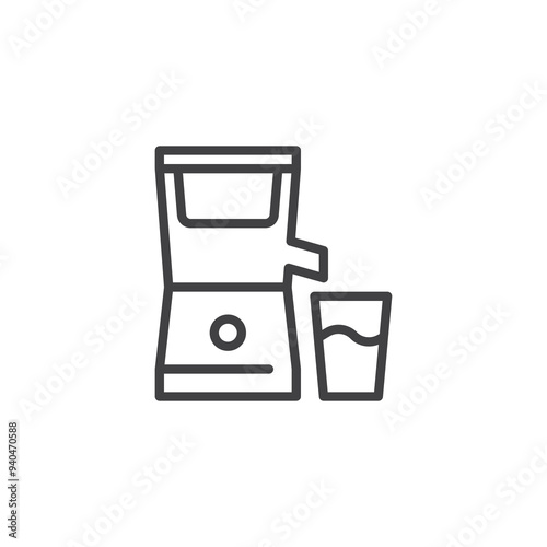 Juicer and glass line icon