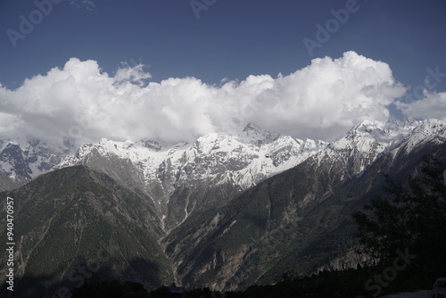 Kinnaur Kailash at dusk, Kalpa, Kinnaur district, Himachal Pradesh, Himalayas, India photo