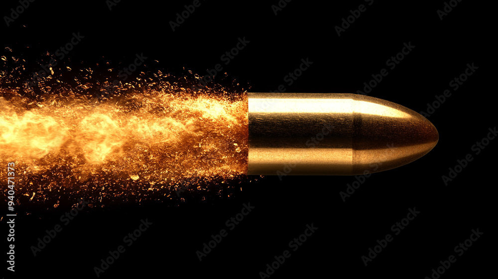 bullet in mid-flight leaves a dramatic trail of smoke, conveying speed, power, and impact in an empty blue backdrop, emphasizing motion and precision bullet in mid-flight leaves a dramatic trail of smoke, conveying speed, power, and impact in an empty blue backdrop, emphasizing motion and precision
