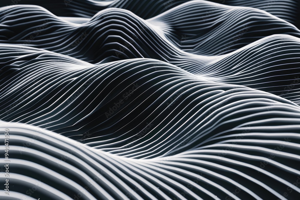 Abstract Curving Lines Forming a Wavy Pattern Abstract Curving Lines Forming a Wavy Pattern