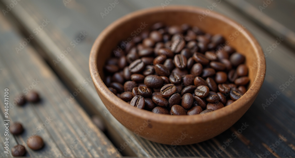 Fototapeta premium coffee beans in a bowl
