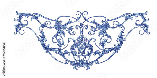 Arabesque with scrolls in Baroque style