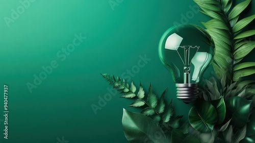 Governmental support for green tech startups and innovations, solid color background photo