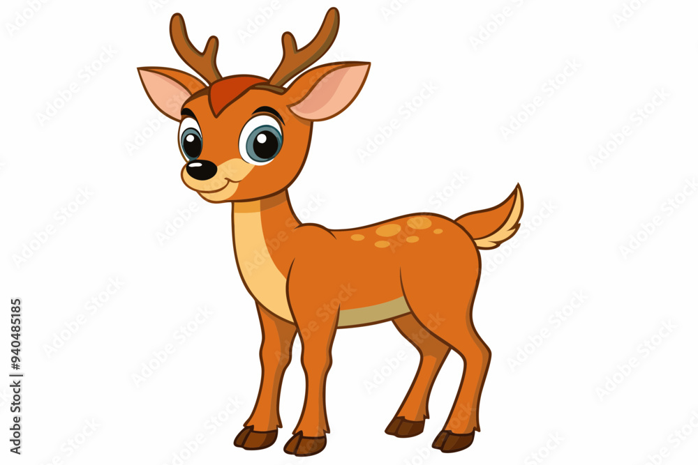 Fototapeta premium Cute deer cartoon vector illustration