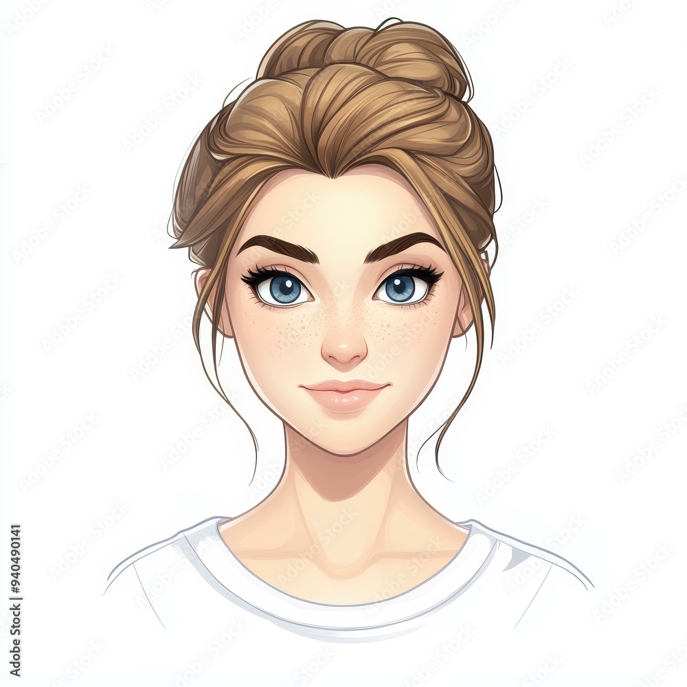 Vibrant portrait of a lively woman, highlighting a joyful animation style full of color and charisma. A true burst of energy Vibrant portrait of a lively woman, highlighting a joyful animation style full of color and charisma. A true burst of energy
