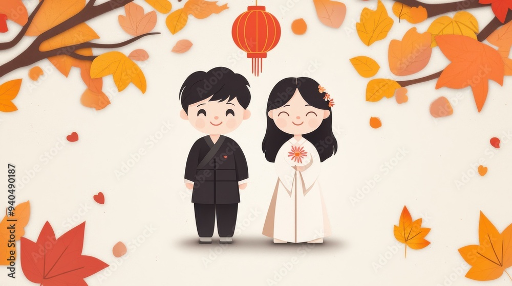 Experience your unique love tale with this charming cartoonstyle wedding card, blending vibrant textures and modern aesthetics. Experience your unique love tale with this charming cartoonstyle wedding card, blending vibrant textures and modern aesthetics.