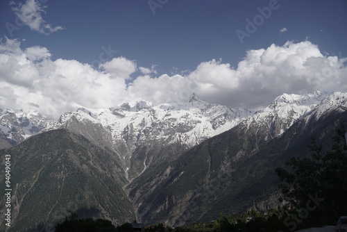 Kinnaur Kailash at dusk, Kalpa, Kinnaur district, Himachal Pradesh, Himalayas, India photo