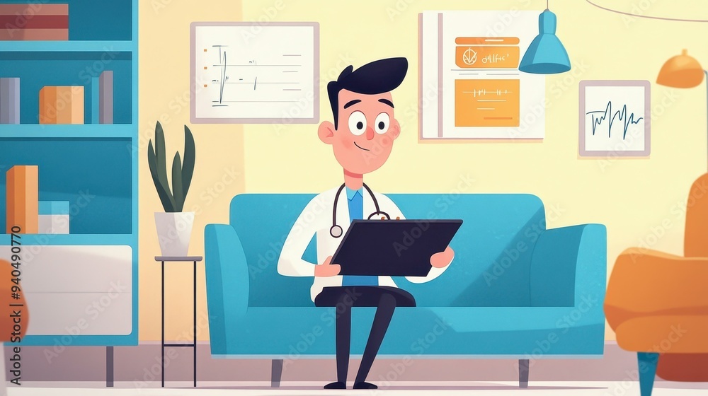 Discover flat art of a healthcare worker with a tablet, perfect for sleek digital chart reviews and modern designs. Discover flat art of a healthcare worker with a tablet, perfect for sleek digital chart reviews and modern designs.