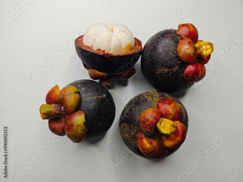 mangosteen on a white background