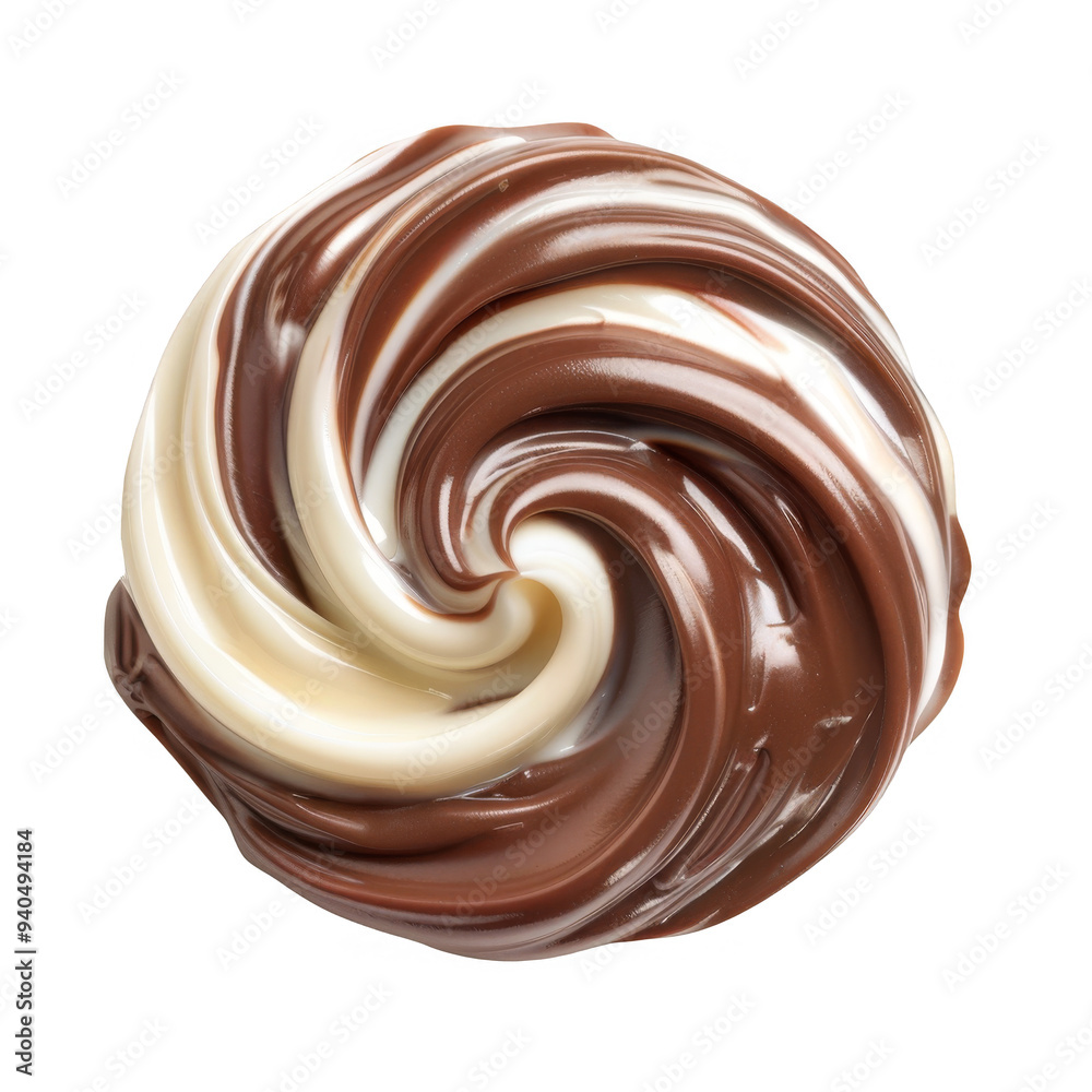 Chocolate Cream Swirl Isolated on a Transparent Background Chocolate Cream Swirl Isolated on a Transparent Background