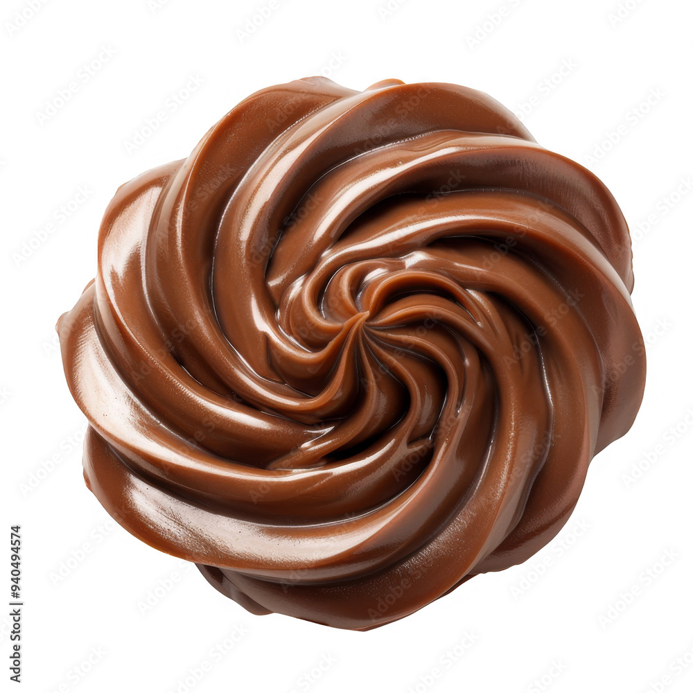Chocolate Cream Swirl Isolated on a Transparent Background Chocolate Cream Swirl Isolated on a Transparent Background
