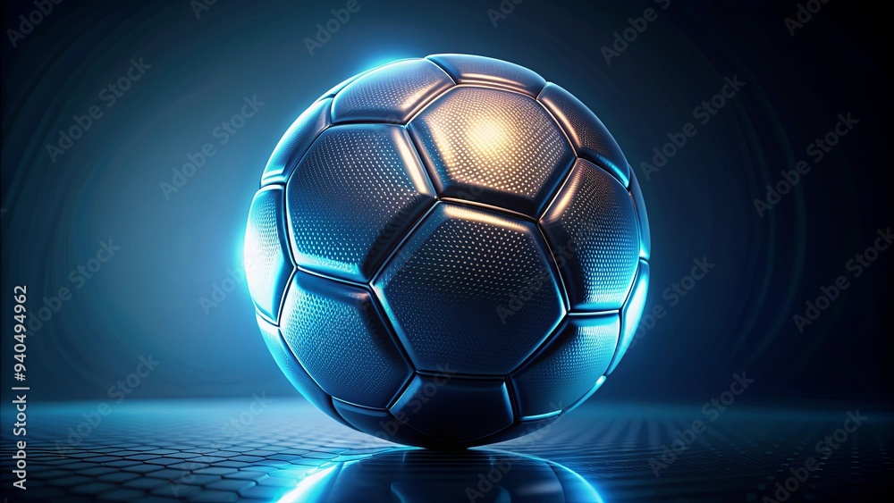Naklejka premium Futuristic abstract soccer ball with rendering, Futuristic, abstract, soccer, ball,rendering, technology, digital