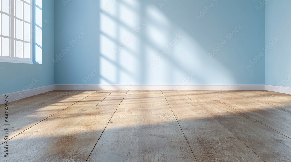 Empty Room with Wooden Floor and Sunlight Empty Room with Wooden Floor and Sunlight