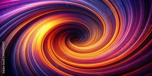 Abstract Swirling Vortex of Purple, Orange, and Yellow Hues, Abstract, Spiral, Vortex