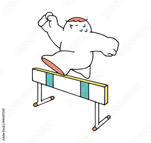ハードルを乗り越えるヒト