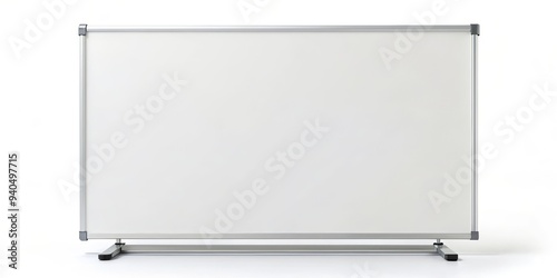 Blank Whiteboard with Aluminum Frame on Stand, whiteboard, presentation, display