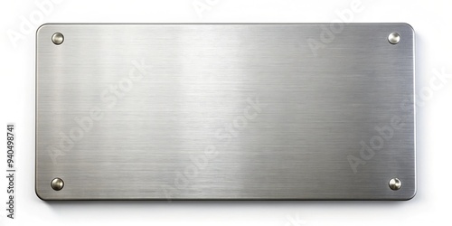 Brushed Metal Plate with Rivets - Blank Sign, Brushed Metal, Rivets, Signage photo