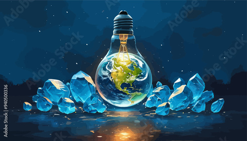 Eco-Friendly Light Illuminating Earth